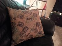 Printed Burlap Throw Pillows