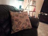 Printed Burlap Throw Pillows