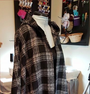 Plaid Wool Cape